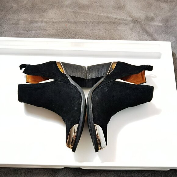 B2 black oiled suede heels size 6.5 - Picture 1 of 7
